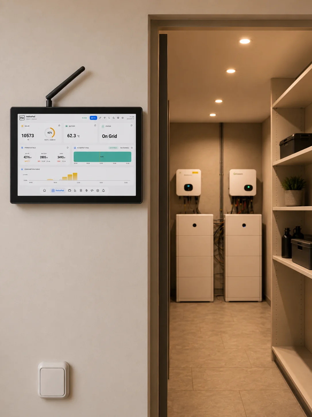 HeliosPad monitoring a local home energy installation